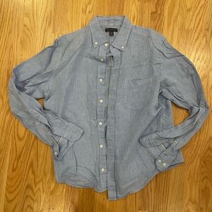 Men’s banana republic long sleeve blue linen shirt